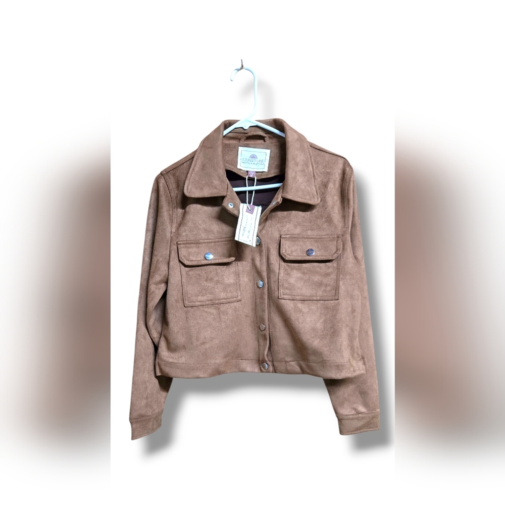 Brown Utility Jacket With Collared Neckline And C… - image 1